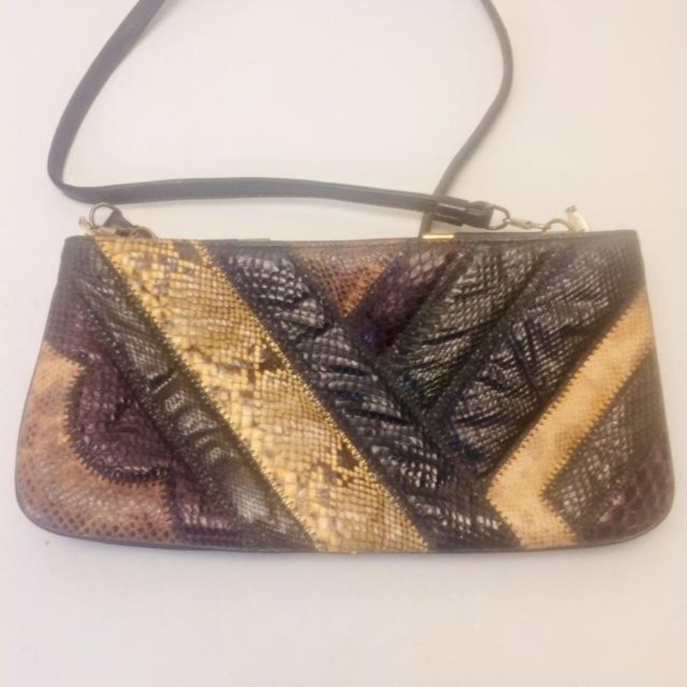 Supreme Patchwork Snake Skin Clutch Shoulder Bag - image 1